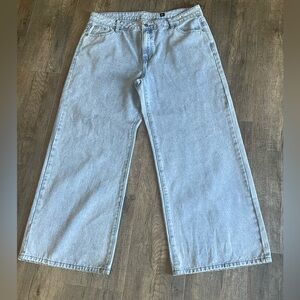 J for Justify Wide Leg Flare High Rise Blue Denim Jeans Size XLarge Baggy